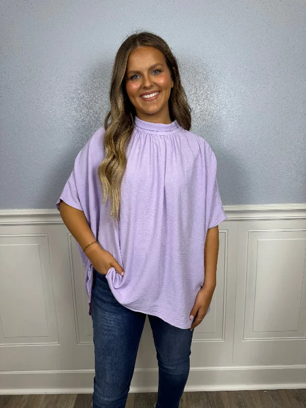 Lavender mock neck top