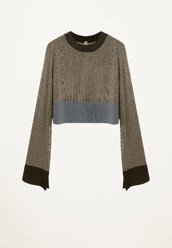 Members Only Pippa Cropped Top in Birch/Ash/Black
