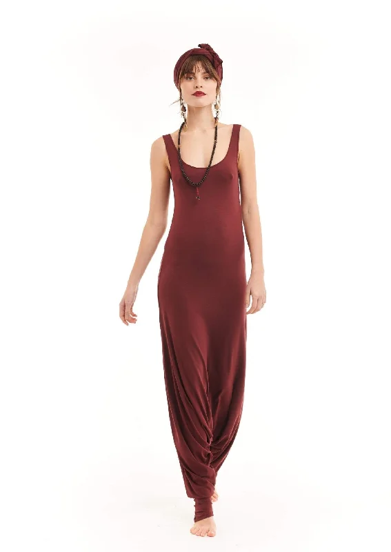 FITTED JUMPSUIT BURGUNDY