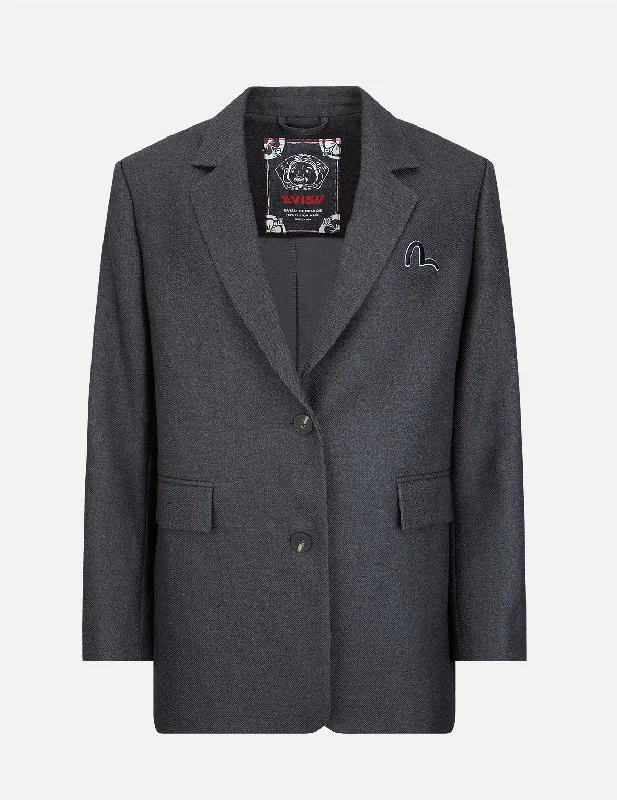 Best Deals Seagull Embroidery Wool-mix Blazer