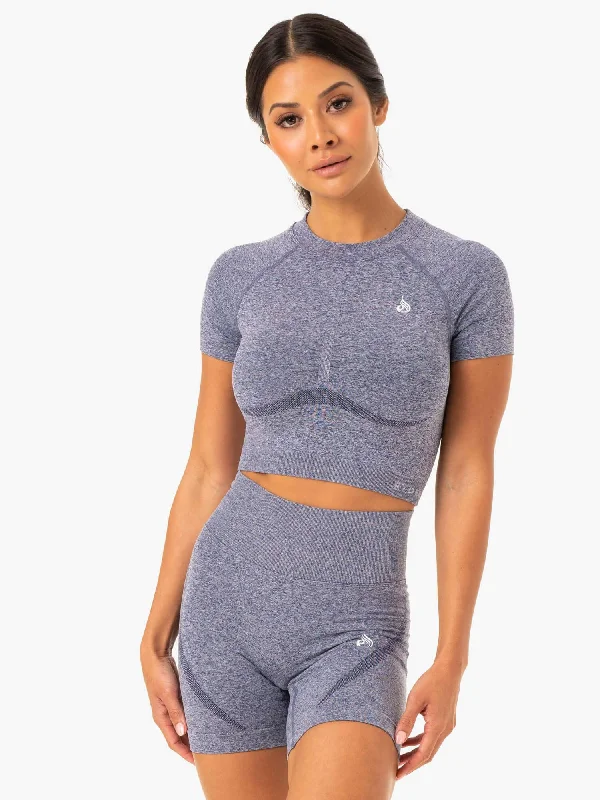 Sculpt Seamless T-Shirt - Navy Marl