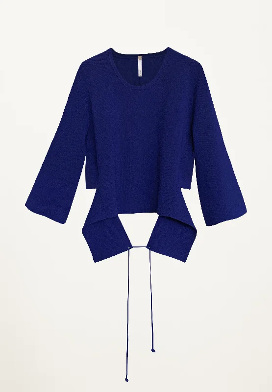 Markdowns Milano Top with Tie Back in Navy