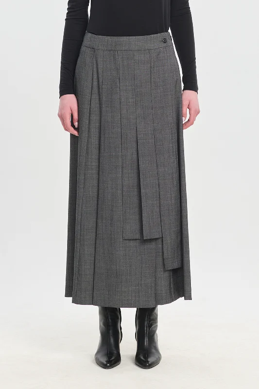 Weekend Bargains to Grab Denim grey wool twill skirt-pants