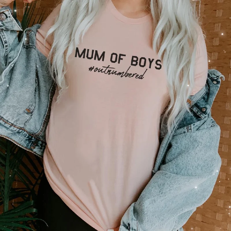 The Best Deal Mum of Boys Hashtag Outnumbered T-Shirt (MRK X)