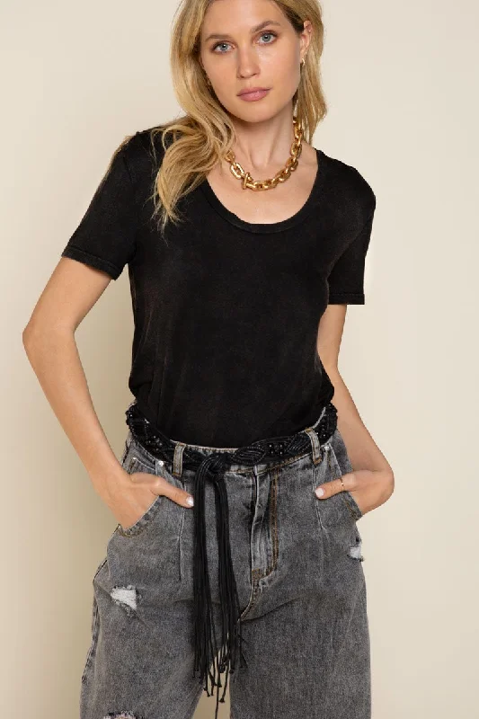 Weekend Special Scoop Neck Vintage Wash Tee - FINAL SALE