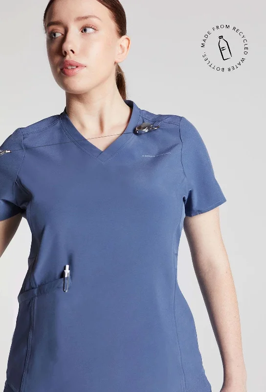 Deep Discounts Emeline Zippered Pocket Scrub Top