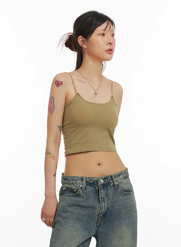 Super Deal Crop U-Neck Cami Top IY410
