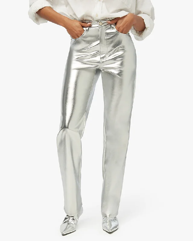 Final Sale Mirror Shiny Metallic Straight Leg Pant
