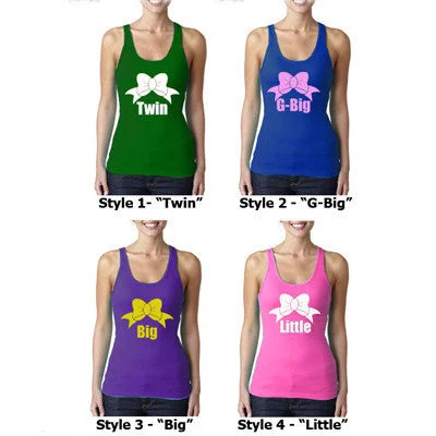 Super Sale Sorority Printed Bow Ladies Tank - Next Level 3533 - CAD