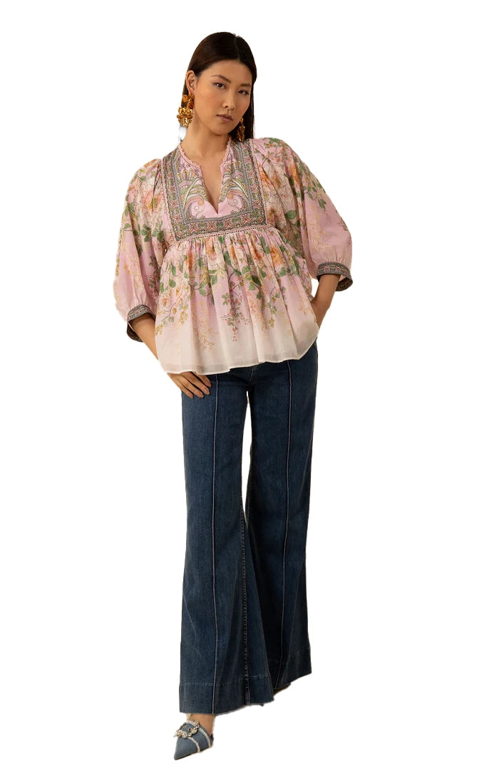 Stock Up Hale Bob Skyler Long Sleeve Top - Pink