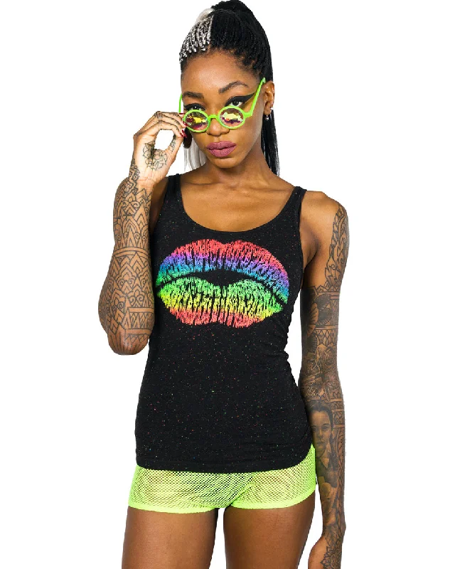 Deal Mania GIRLS VEST RAINBOW LIPS