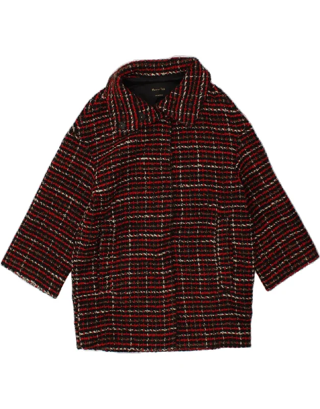 Online Deal MASSIMO DUTTI Womens Overcoat UK 14 Medium Red Check