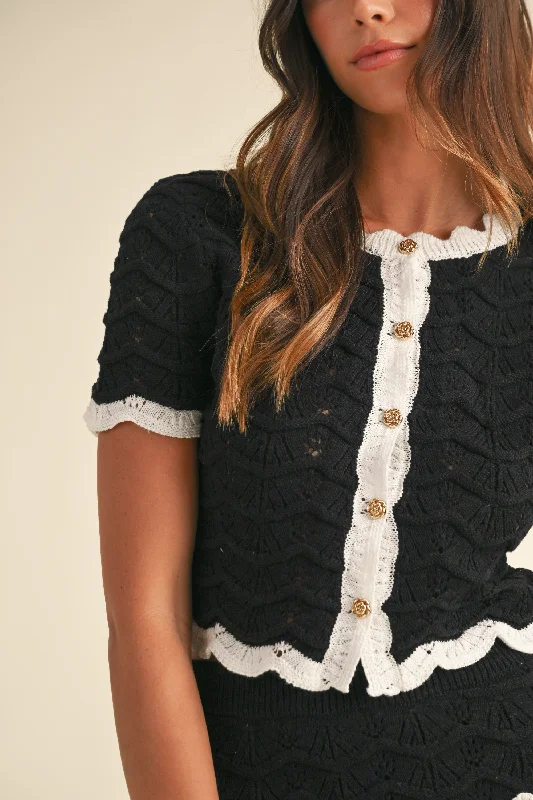 Friends and Family Sale Jackie Scalloped Cardigan Top