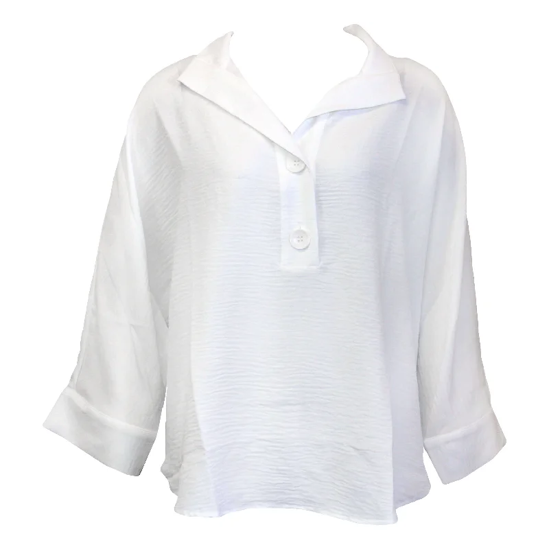 Clearance Sale Renuar High Twist Woven Blouse - Crème