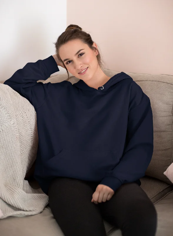 Weekend Specials to Love Basic Navy Blue Winter Hoodies