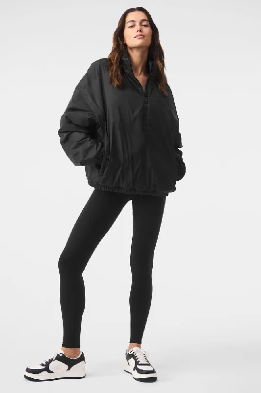 Latitude Light Weight 1/2 Zip Pullover Jacket - Black