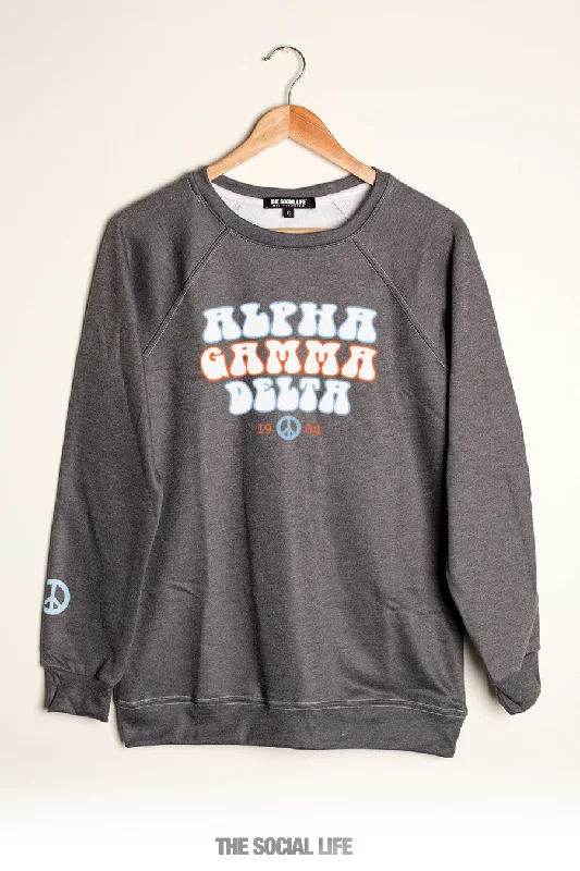 Final Offer Alpha Gamma Delta Peace Raglan Crewneck