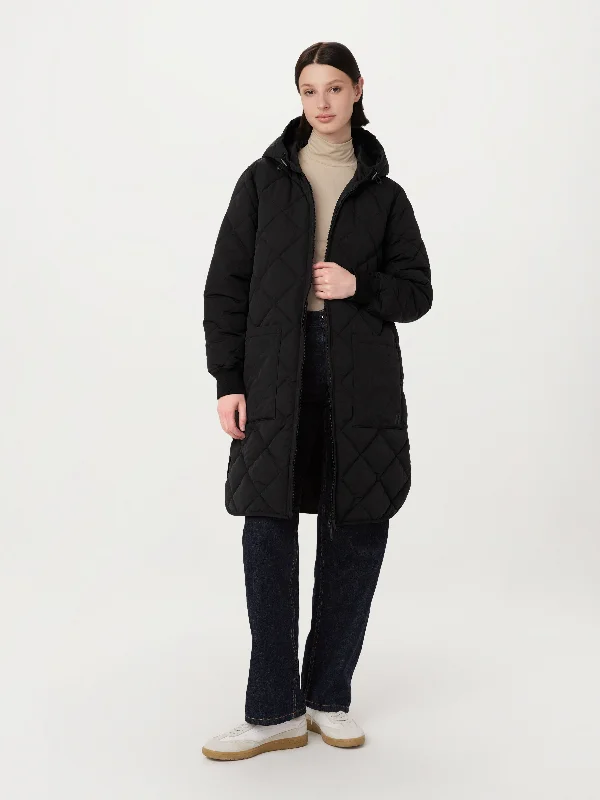 Crazy Savings The Skyline Maxi Hooded Coat in Black