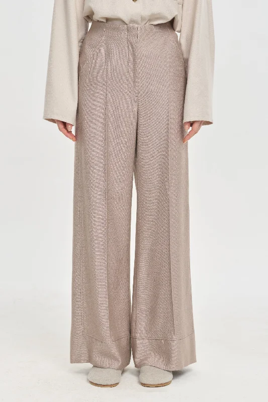 Fantastic Offers Blush viscose wool crepe wide leg pants