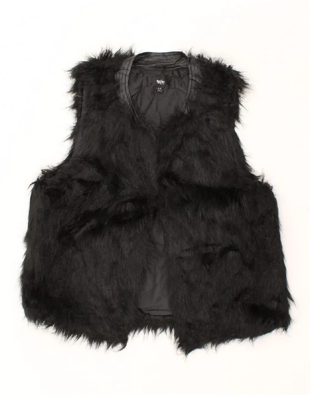 Overstock Sale MOSSIMO Womens Faux Fur Gilet UK 10 Small Black Acrylic