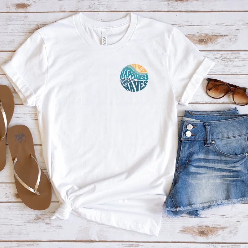 Reduced Prices Happiness Comes In Waves T-Shirt - White