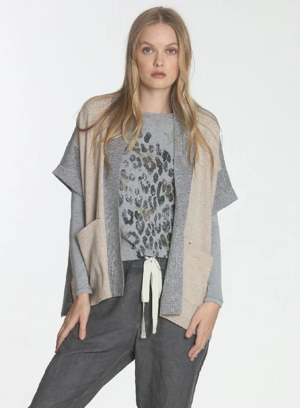 Weekend Savings Fiesta Kaia Sleeveless Cardigan - Barley