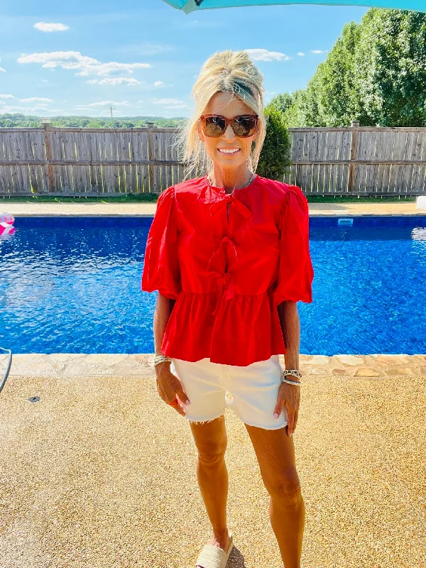 Weekend Discounts to Enjoy ALICE TOP IN RED