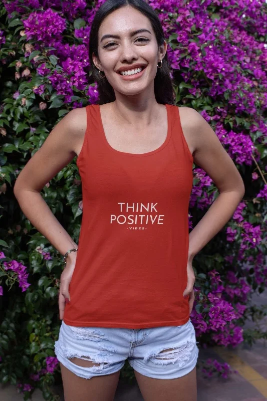 Weekend Savings Fiesta Tank Tops for Women 'Think Positive Vibes'