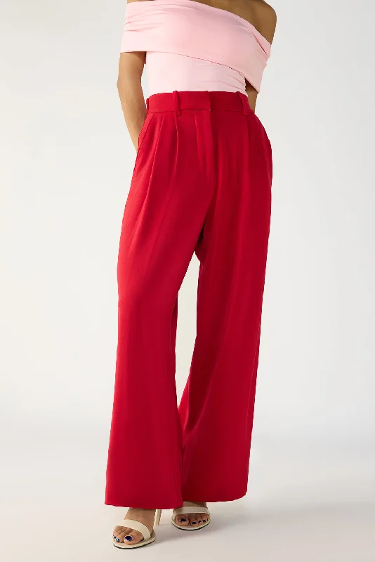 Huge Discounts Ruby Red Adjustable Korean Pants