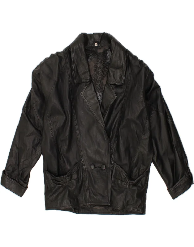 Huge Savings VINTAGE Womens Batwing Leather Jacket EU 40 Medium Black Leather