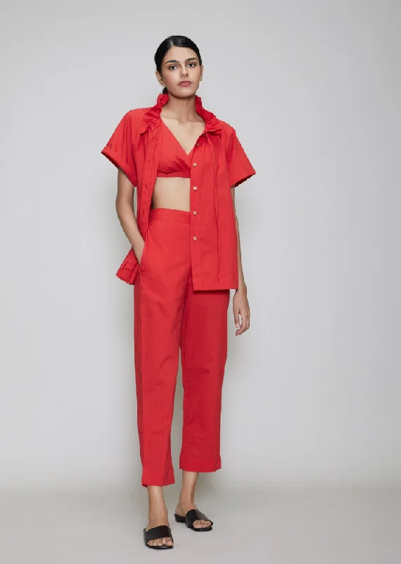 Weekend Shopping Made Better Tora Bralette 3 Piece Set Red