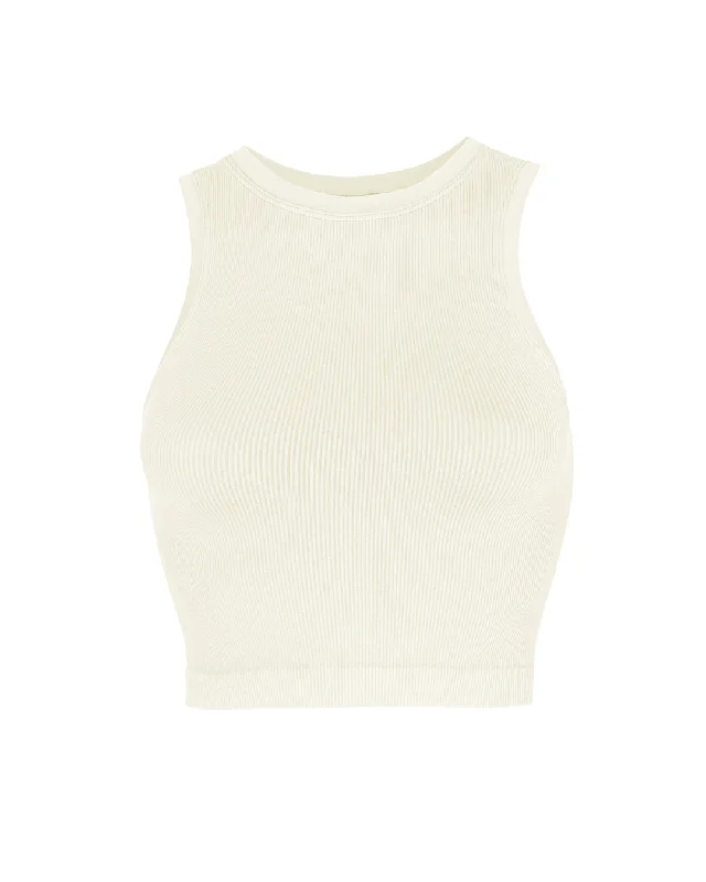 Weekend Discounts to Enjoy LUMINOUS Ribbed Vest | Cream