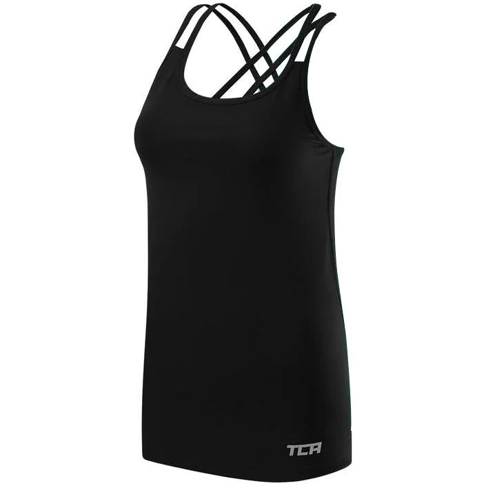 Instant Discount TCA Strappy Womens Running Vest Tank Top - Black