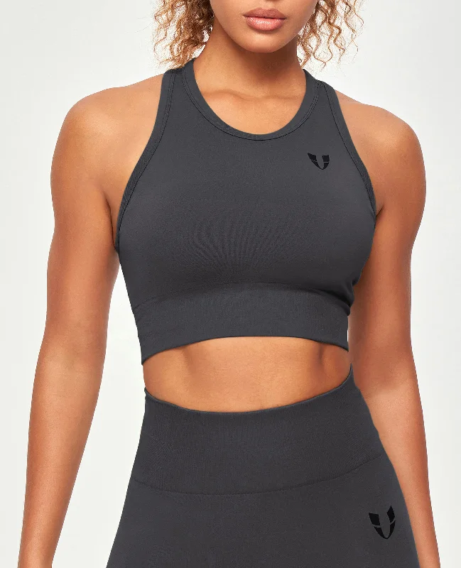 Weekend Specials to Cherish Seamless Padded Tank - Lava Gray