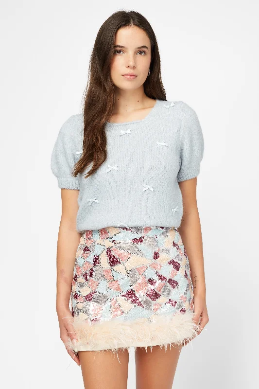 Online Only Carmen Bow Knit Crop Sweater
